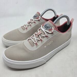Columbia Womens Canvas Sneakers  Lightweight Outdoor Shoes Beige Size 6